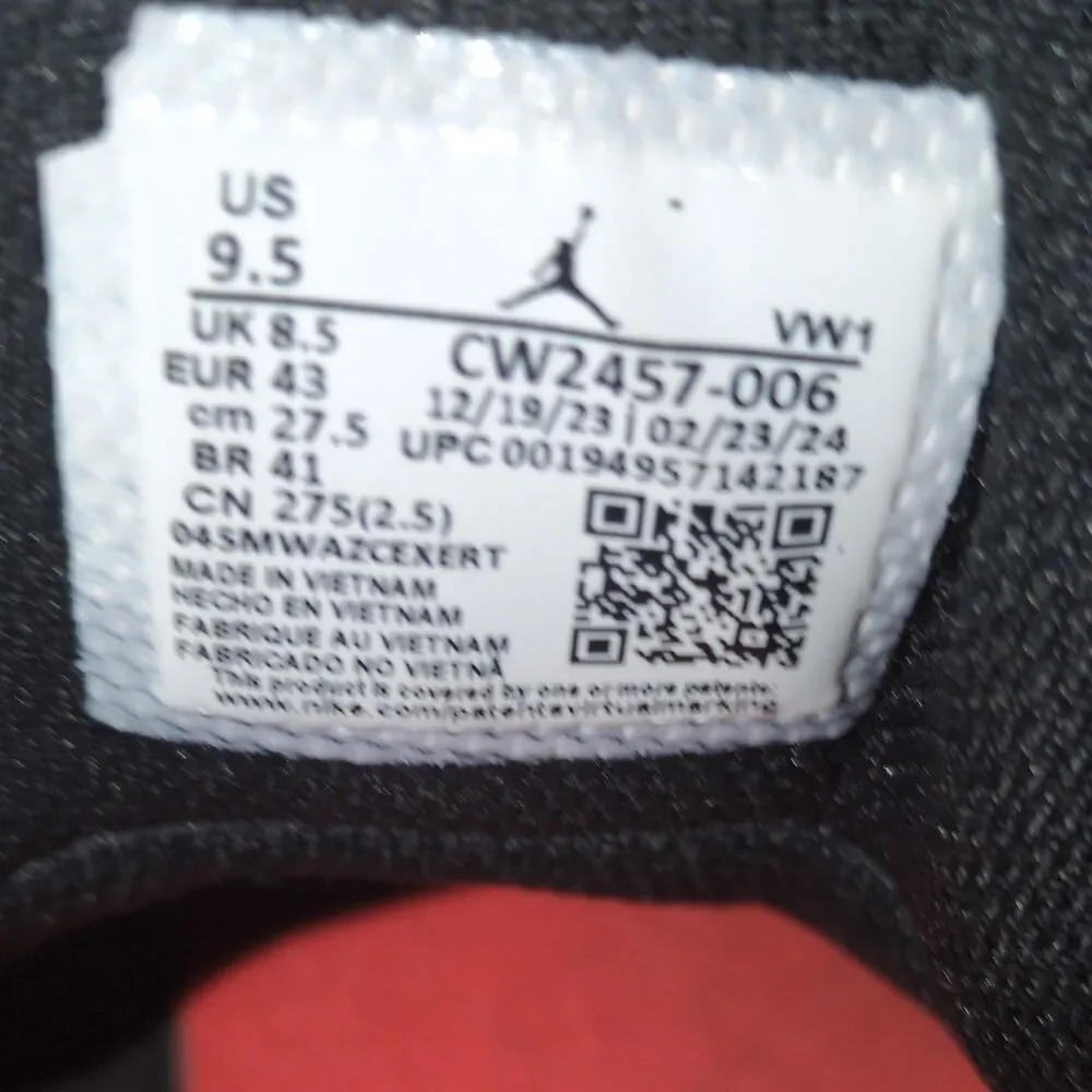 Jordan One Take 2 Men’s Basketball Sneakers Black/Red/White Size 9.5 CW2457-006